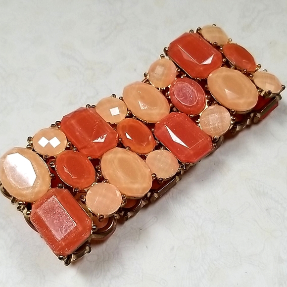 Vintage Beaded Chunky Stretch Cuff Bracelet - Picture 11 of 16